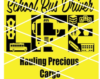 SVG de conductor de autobús escolar, regalo de agradecimiento (descarga digital)