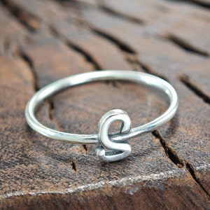 925 Silver Custom Initial Ring,Silver S ring,Custom Letter Ring,Dainty Name Ring,Personlized Jewelry