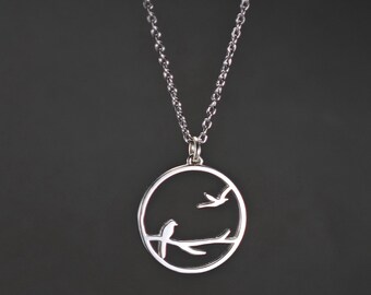 Silver Birds Necklace