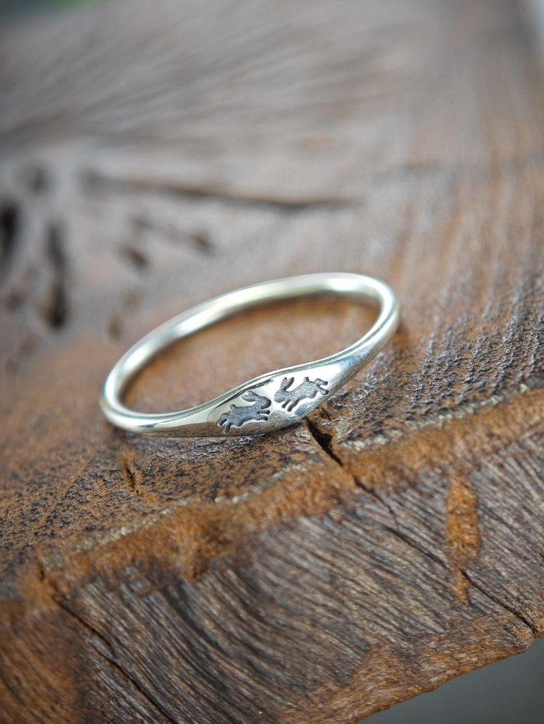 Silver Kiss Rabbits Ring, Liten Kanin Ring bild 5