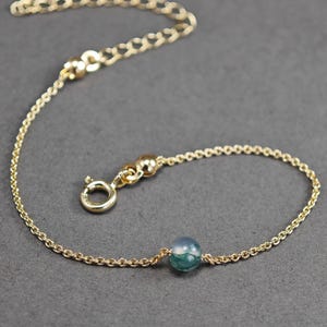 Moss agate bracelet,Natural Stone Bracelet,Minimalist Bracelet, Handmade Jewelry
