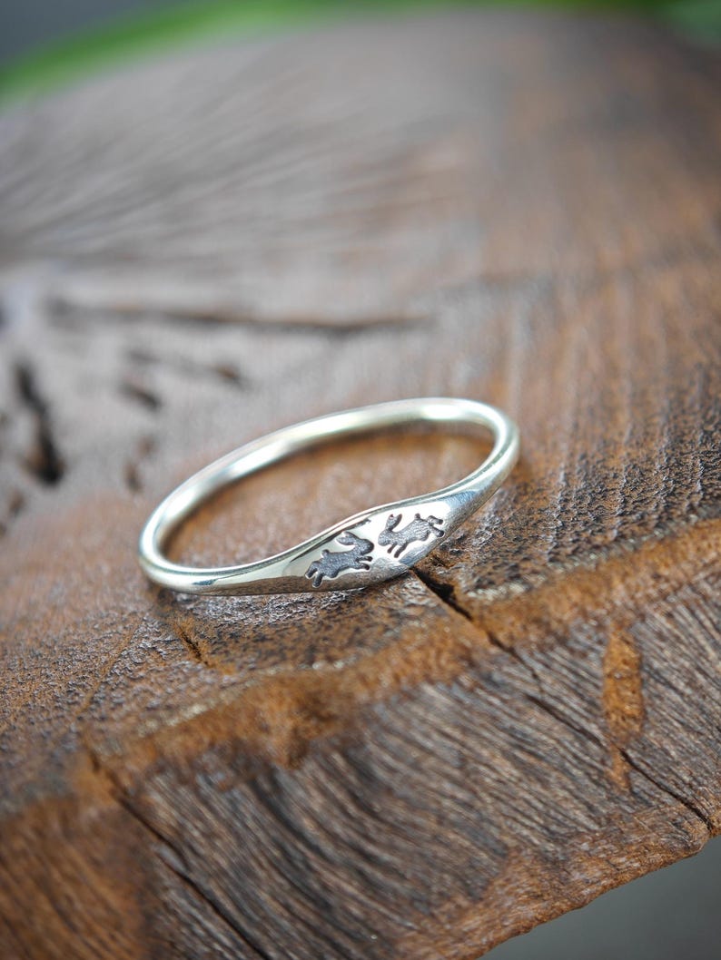 Silver Kiss Rabbits Ring, Liten Kanin Ring bild 6