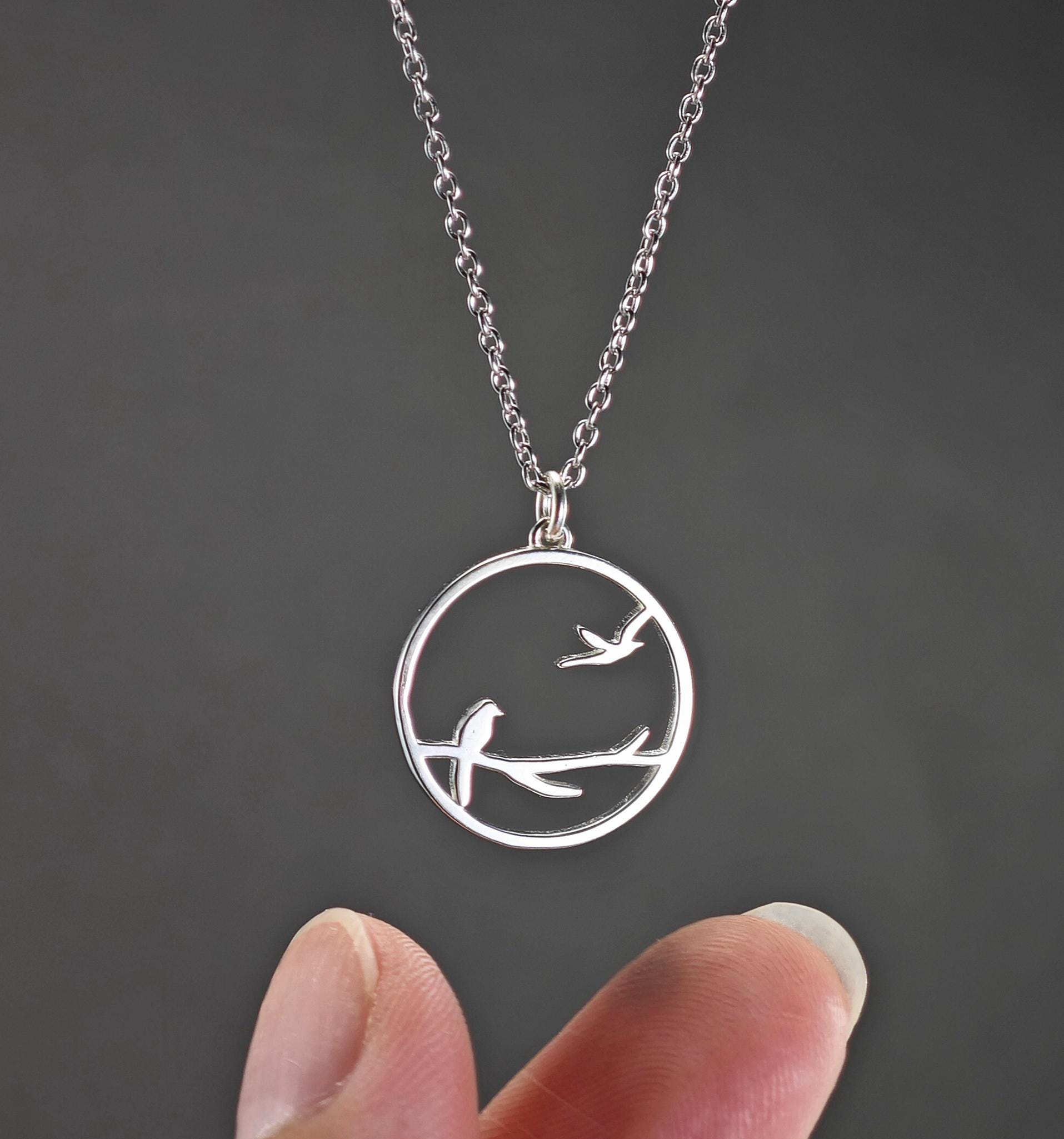 シルバーバードネックレス - Etsy 日本