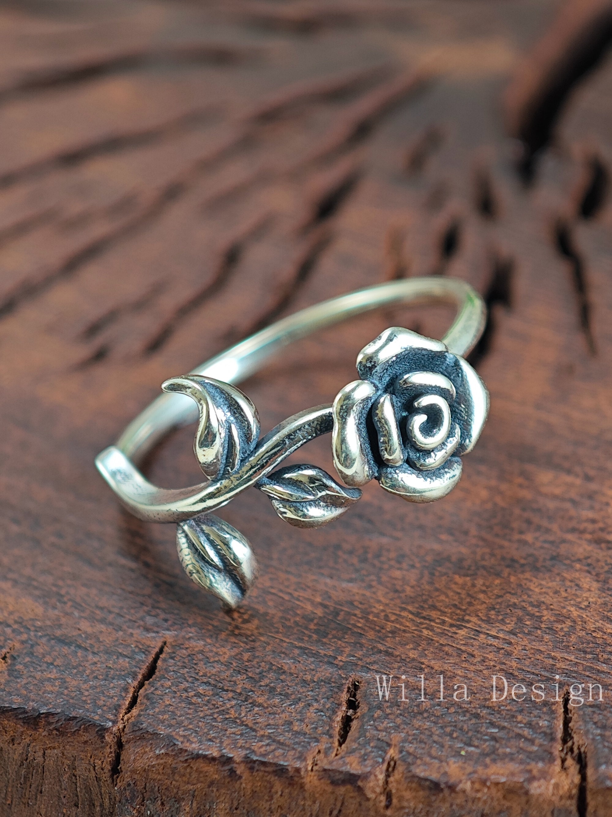 Silver 925 Rose Flower Design ブローチ Silver 925 Rose Flower Design ブローチ Silver 925 Rose Flower