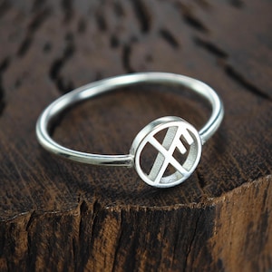 925 silver Good Luck Bindrune Ring,Custom Viking Runes Ring,Vegvisir Viking Runes Jewelry,Bindrunes Jewelry