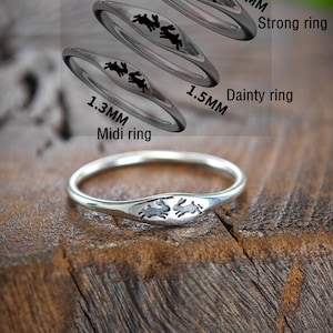 Silver Kiss Rabbits Ring, Liten Kanin Ring bild 2