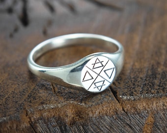 Silver Four Elements ring