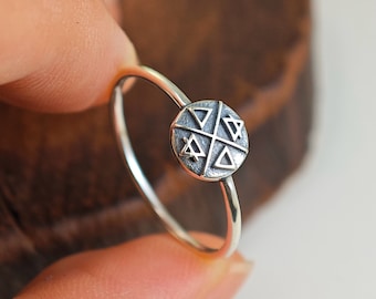 925 Silver Four Elements Ring: Alchemical Jewelry