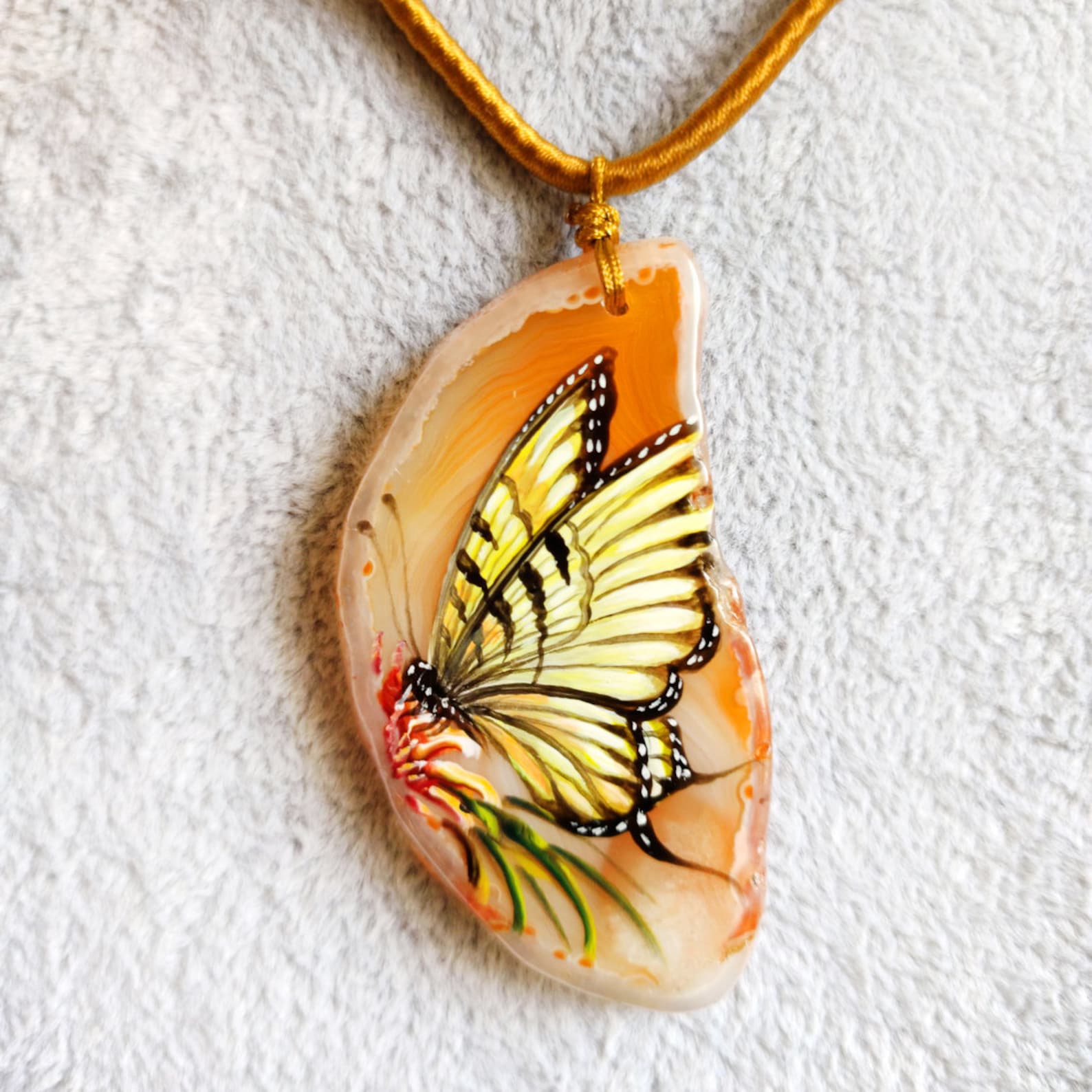 Handpainted pendant personalized gift hand drawn art Etsy