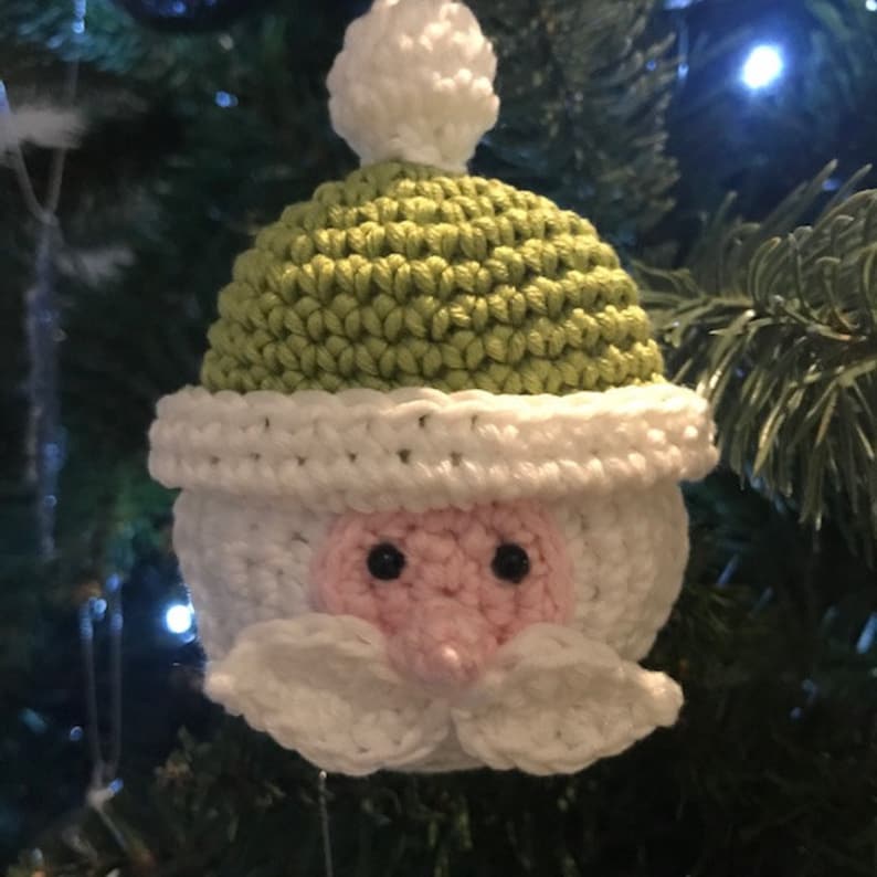 CROCHET PATTERN Santa and Elf Tree ornaments. US terms English only image 7