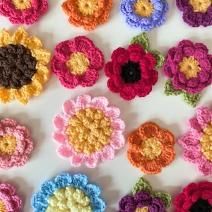 CROCHET PATTERN, Crochet flowers pdf pattern, US terms (English only) image 3