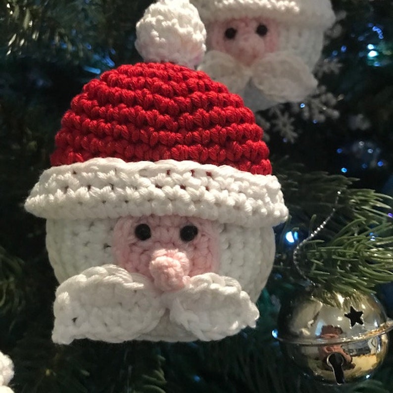 CROCHET PATTERN Santa and Elf Tree ornaments. US terms English only image 5