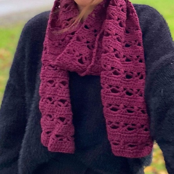 CROCHET PATTERN Scarf Pattern, Easy crochet scarf PDF pattern (English only)