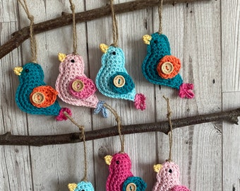 CROCHET PATTERN Little Bird hanging decoration/keyring US terms (English only)
