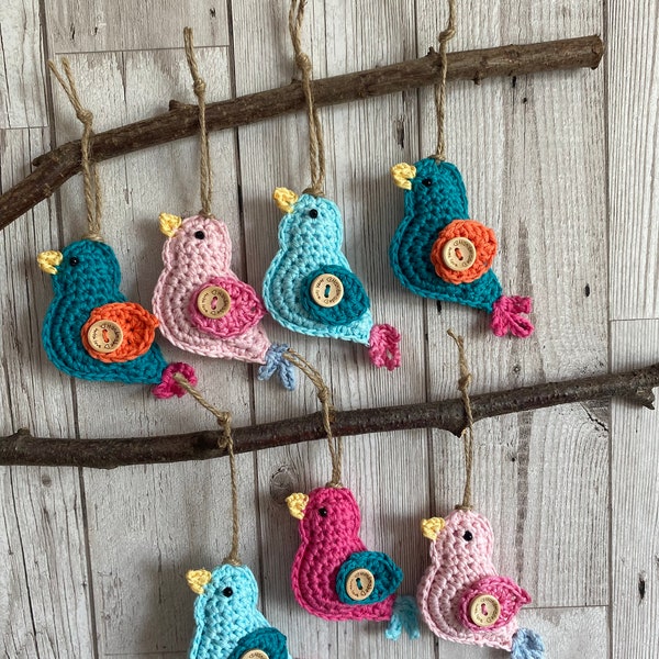 CROCHET PATTERN Little Bird hanging decoration/keyring US terms (English only)