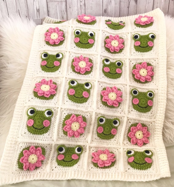 Crochet frog blanket hotsell