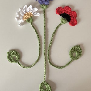 CROCHET PATTERN, wild flower bookmarks pdf pattern, US terms English only image 3