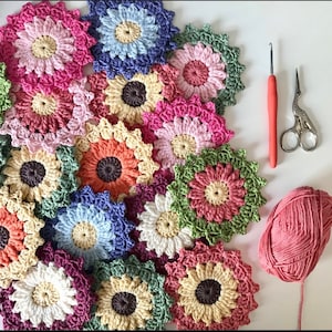 CROCHET PATTERN Coaster ‘Flower Pattern’ 100% cotton - US terms (English only)