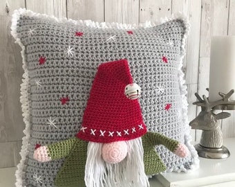 CROCHET PATTERN Christmas Gnome cushion - US terms (English only)