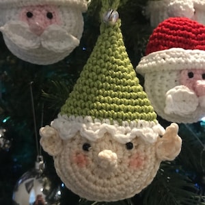 CROCHET PATTERN Santa and Elf Tree ornaments. US terms English only image 4