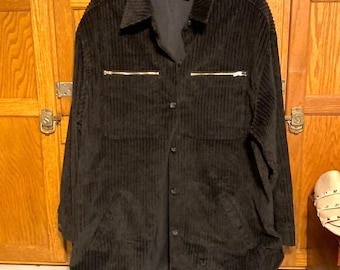 Vintage Lizsport Corduroy Jacket With Zipper Pockets  Button Front Large