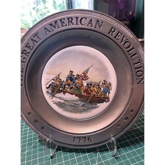 The Great American Revolution 1776 Pewter Plates by Canton Ohio