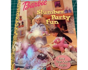 Vintage Barbie Slumber Party Fun Coloring Book