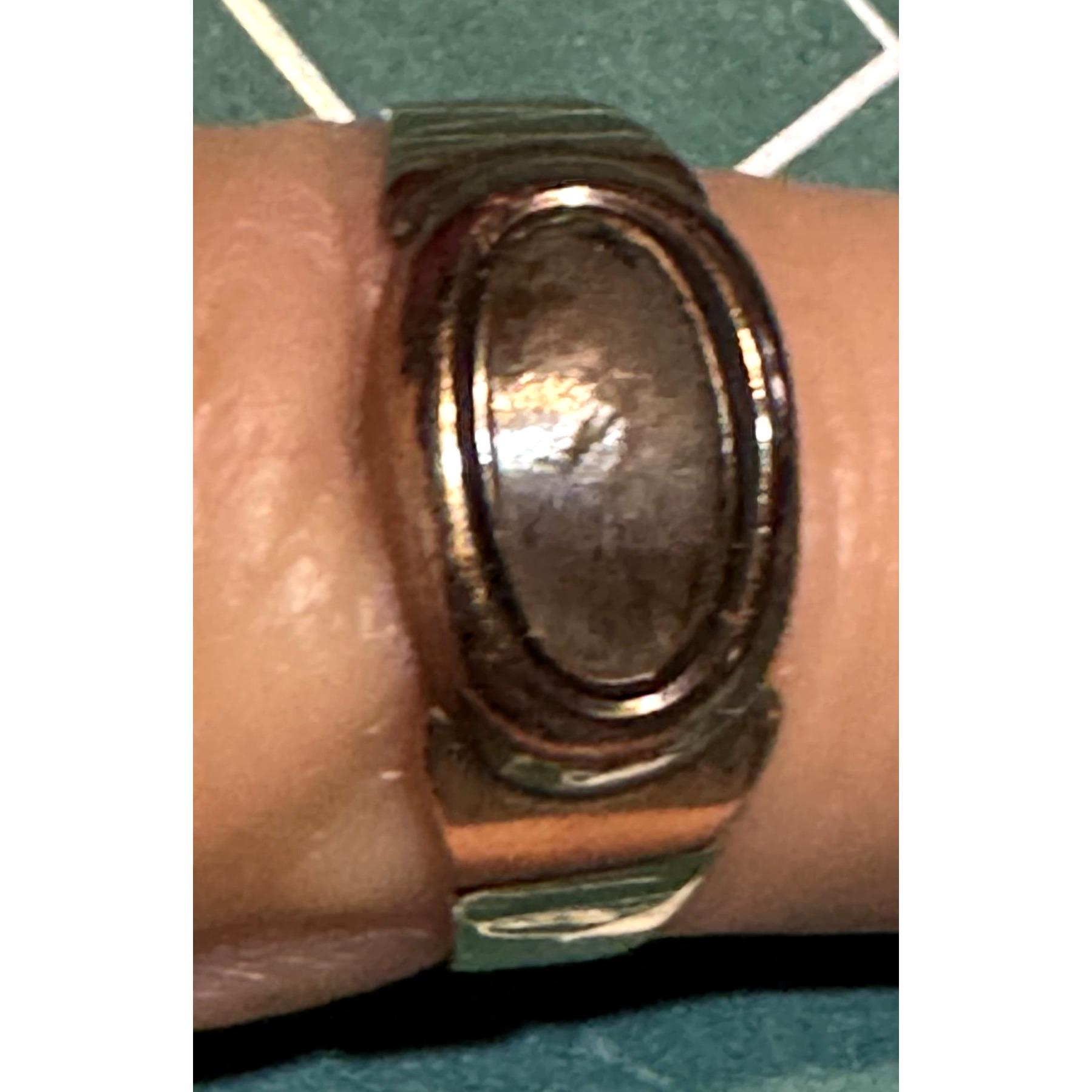 Antique Edwardian Sweetheart Rose Gold Hair Ring With Crystal Accent Size 8