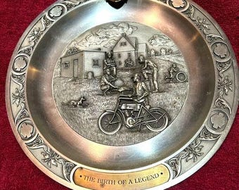Placa de peltre de edición limitada Harley-Davidson "El nacimiento de una leyenda" Serie 00 1053/3000 EE. UU. 1991