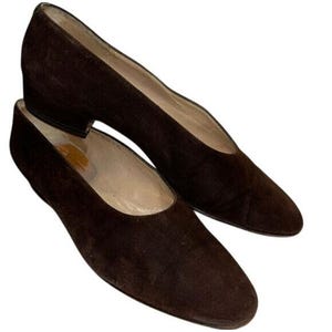 Via Fiorentina Womens Brown Suede Leather Shoes Made In Italy Size 7.5