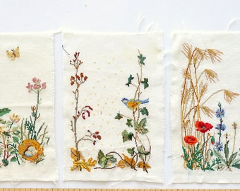 Vintage cross stitch images for upcycling projects: Spring & Summer flowers