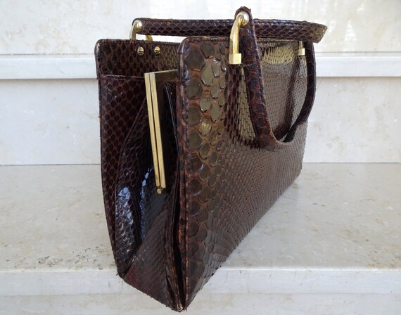 reddish-brown vintage handbag from the 40s -50s; … - image 2