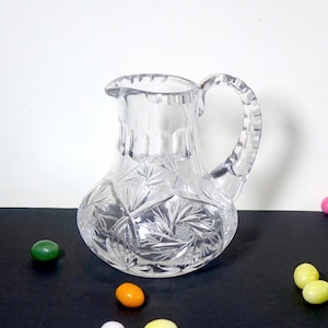 Lead crystal milk jug -Vintage