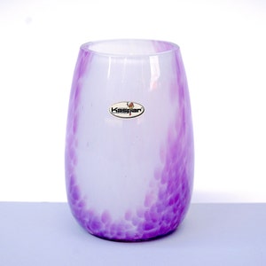 Vintage glass vase Kaspar Concorde crystal glass - overlay purple white - early 70s