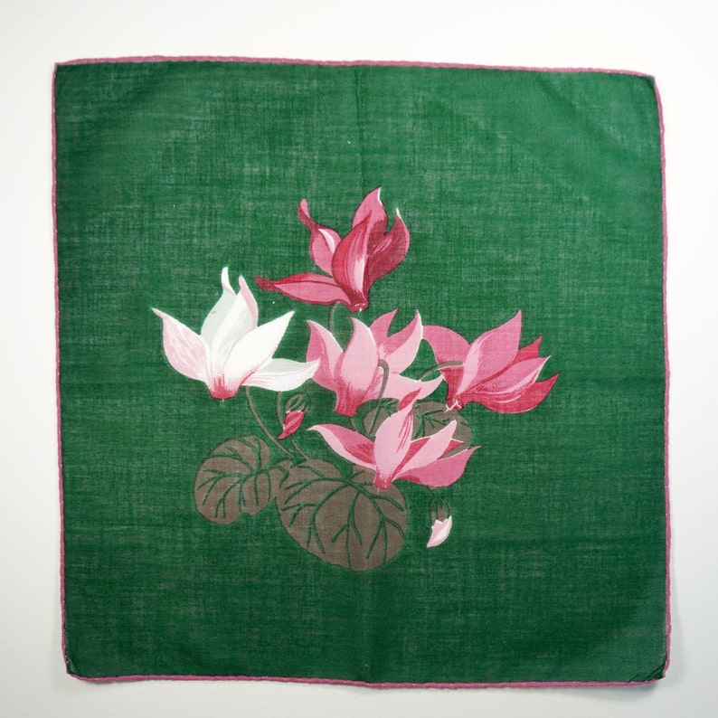 60s handkerchief printed with alpine violet