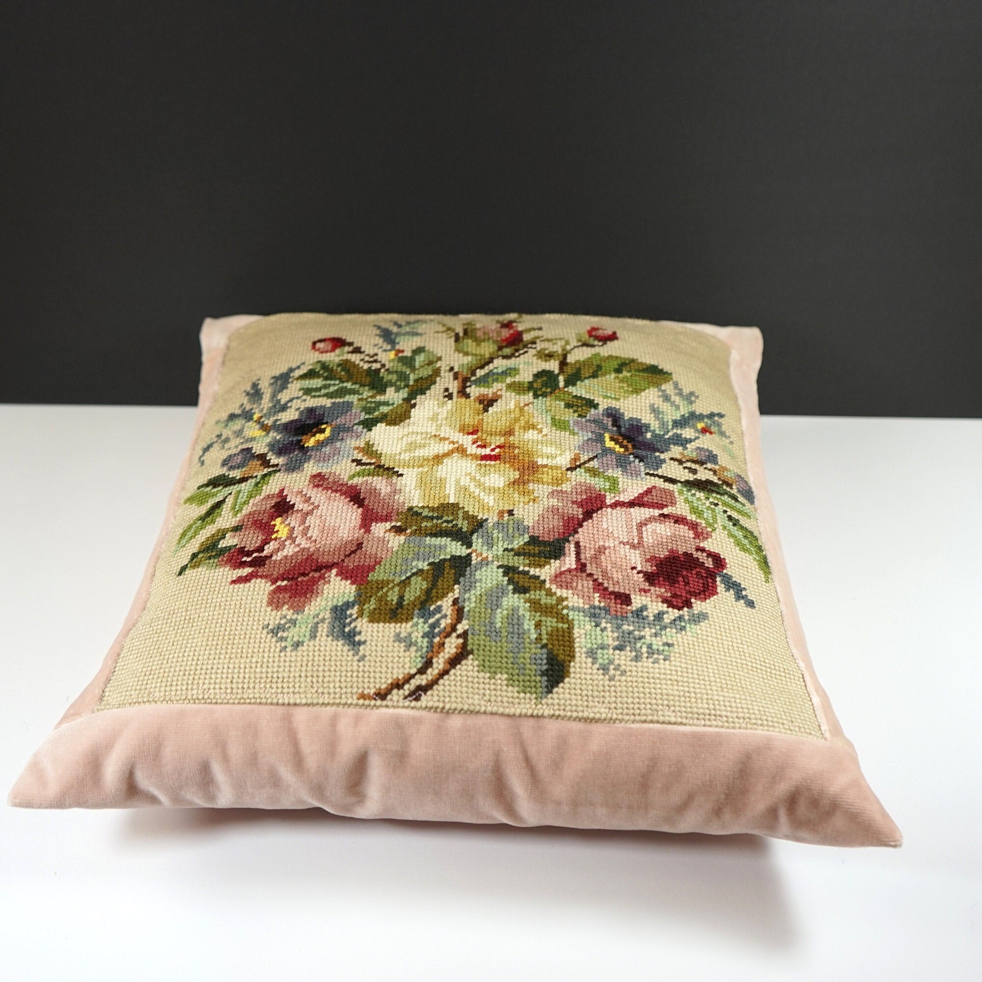 Handembroidered Tapestry Decoration Pillow With Colorful Etsy UK