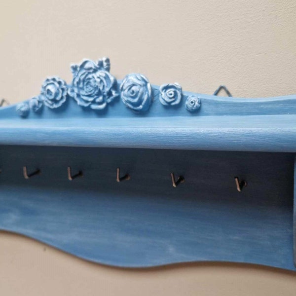 Porte-clés mural-Fleur bleue