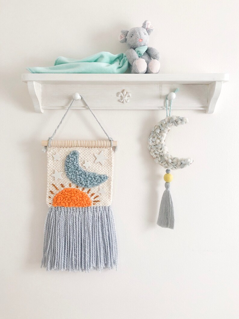 Customizable Sun moon stars nursery wall hanging woven wall Etsy