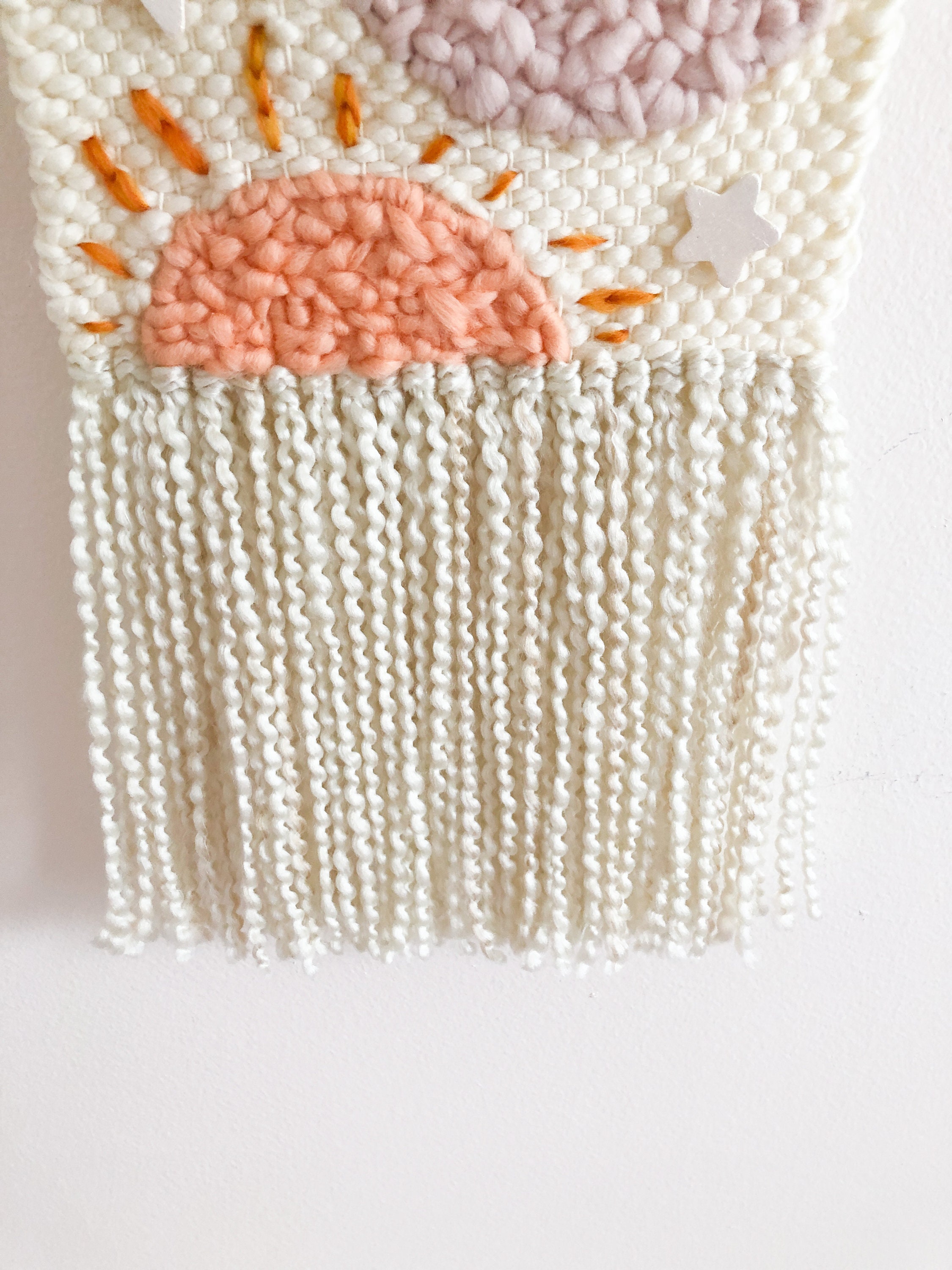 Personalizable Sun Moon Stars Nursery Wall Hanging Star Woven Etsy