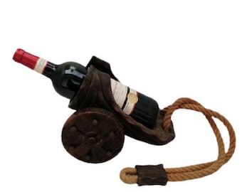 Vintage Wooden Cannon Bottle Holder Wine Holder Tableware Decorative Room Kitchenware Farmhouse Cottage Rustic Decor Gift / Chez Rai