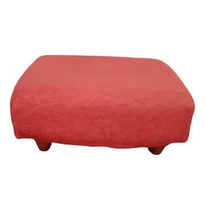 Vintage Wooden Footstool Footrest Upholstered Fabric Cover Living Room Decor Decorative Rustic Wood Foot Rest Rustic Relax  / Chez Rai
