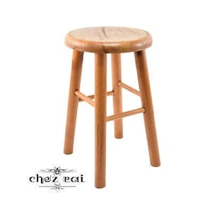 Vintage French Found Pinewood Stool Plant Stand Hallway Entranceway Vase Ornament Living Room Stand Side Table End Farmhouse  / Chez Rai