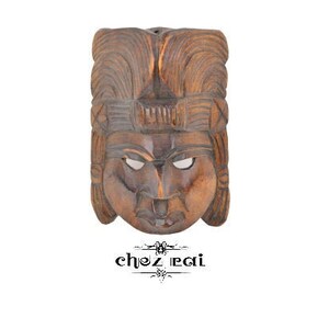 Vintage Hand Carved From A Single Piece Of Wood Wooden Folk Art Mask Decoration Wall Hanging Mask Wall Decor Souvenir Gift Idea / Chez Rai