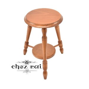 Vintage Wooden Tripod Two Tier Level Plant Stand Display Farmhouse Living Room Seat Small End Table Ornament Wood Stand / Chez Rai