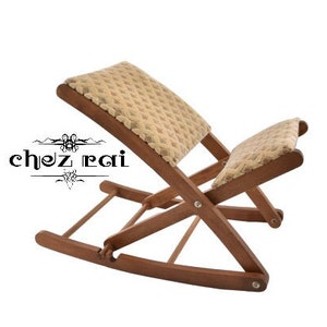 Vintage Folding Padded Footrest Footstool Fabric Rocking Stool Swing Small Chair Living Room Décor Farmhouse Gift Idea Bedroom / Chez Rai