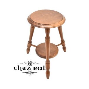 Vintage Wooden Tripod Two Tier Level Plant Stand Display Farmhouse Living Room Seat Small End Table Ornament Wood Stand / Chez Rai