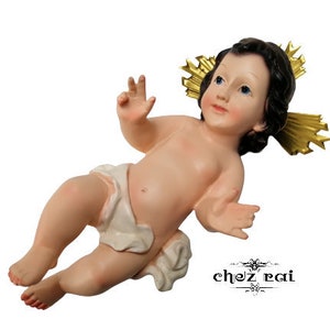 Vintage Spanish Baby Jesus Religious Statue Infant Child Baby Jesus Christ Nativity Spanish Religious Art Figure Church Decor / Chez Rai
