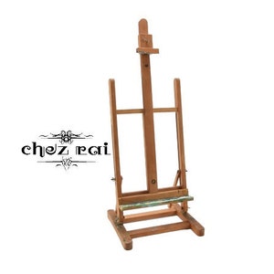 Vintage French Wooden Folding Table Top Easel Tabletop Wood Art Display Book Stand Artist Painting Canvas Easel Gift Idea / Chez Rai