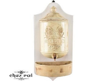 Vintage Beautiful Ceramic Ao Simplex Lavabo Wash Stand Wood Plaque Sink Hand Basin Water Feature Toilet Cloakroom Wall Decor   / Chez Rai