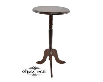 Vintage French Found Wooden Sallette Side Table Pedestal Table Plantpot Stand Display End Living Room Furniture/ Chez Rai